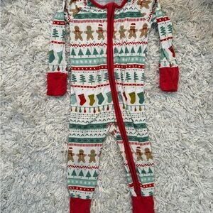 Little Sleepies Gingerbread and Stockings Kids Footie